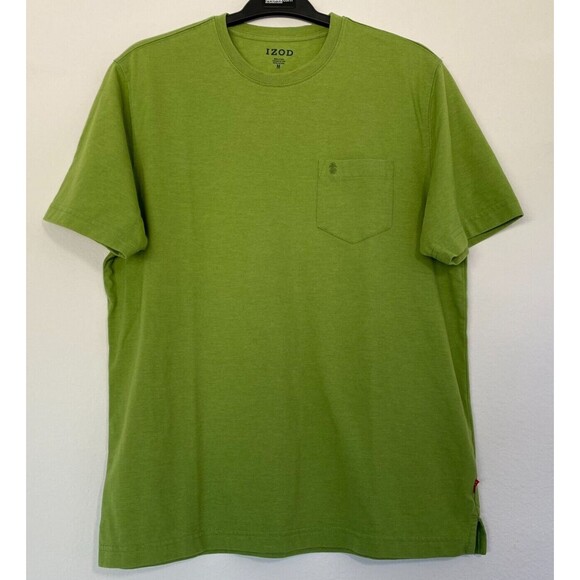 IZOD Men's T-Shirt Short Sleeve‎ Cotton Pocket Green Size M - Picture 1 of 12